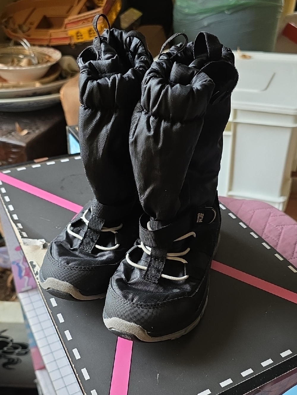 Stride Rite Black Kids Insulated Rain & Snow Boots